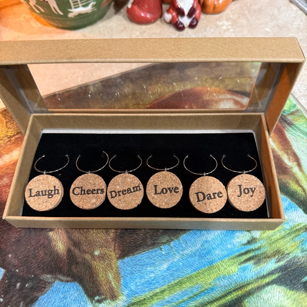 Cork Wine Glass Charms Set by Anna Stay